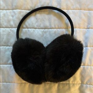 Loft Black Faux Fur Earmuffs